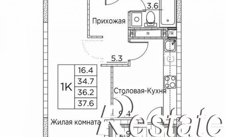 1-комн квартира в новом доме улица Расула Гамзатова, 7 к3,  д. 7 к3