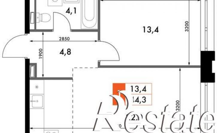 2-комн квартира в новом доме улица Крылова, 10/2,  д. 10/2