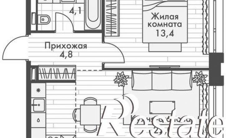2-комн квартира в новом доме улица Крылова, 10/2,  д. 10/2