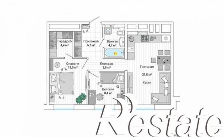 3-комн квартира в новом доме улица Нейбута, 137 с2,  д. 137 с2