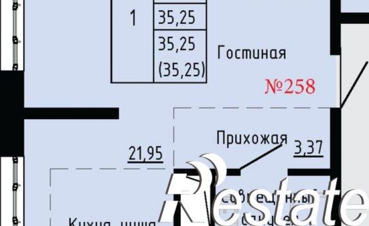 1-комн квартира в новом доме улица Анны Щетининой, 20 с1,  д. 20 с1