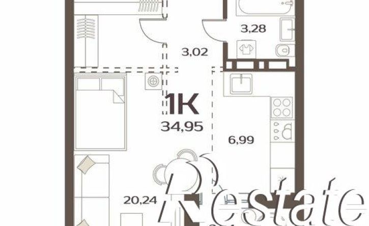 1-комн квартира улица Коммунаров, 15 к4/2,  д. 15 к4/2